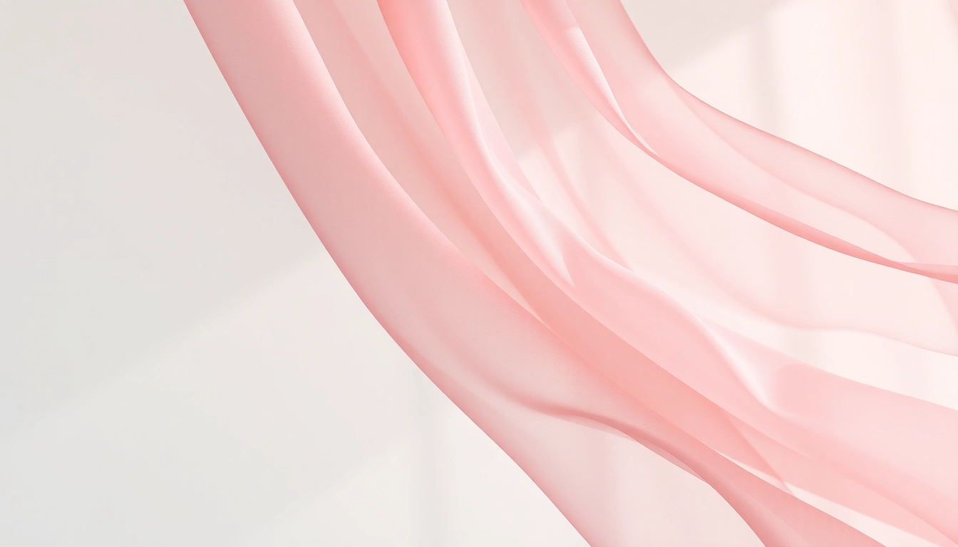 Chiffon stoffen vloeien elegant in pastelkleuren met een delicate textuur.