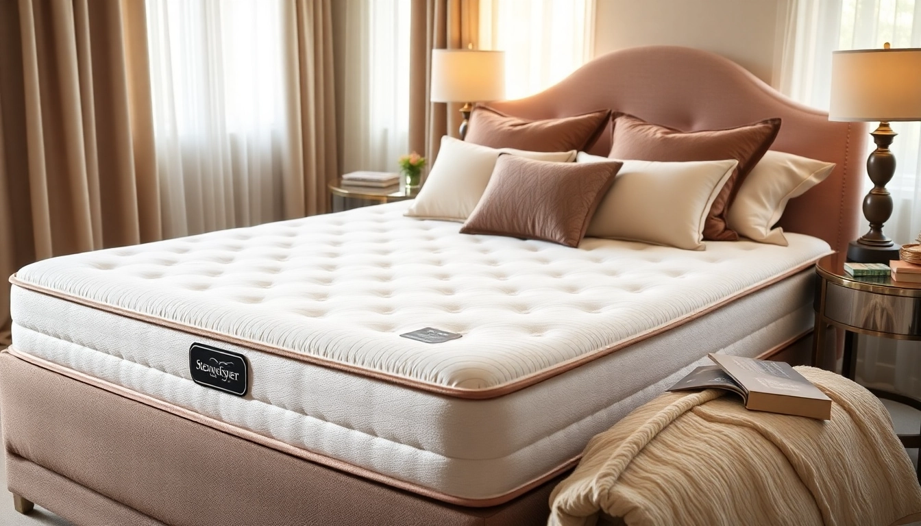 Discover the luxurious Stearns and Foster California King mattress showcased in a cozy bedroom.