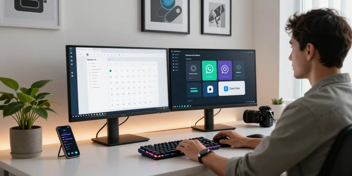 Modern home office demonstrating the clawbot AI assistant ecosystem, showcasing productivity tools and seamless integrations.