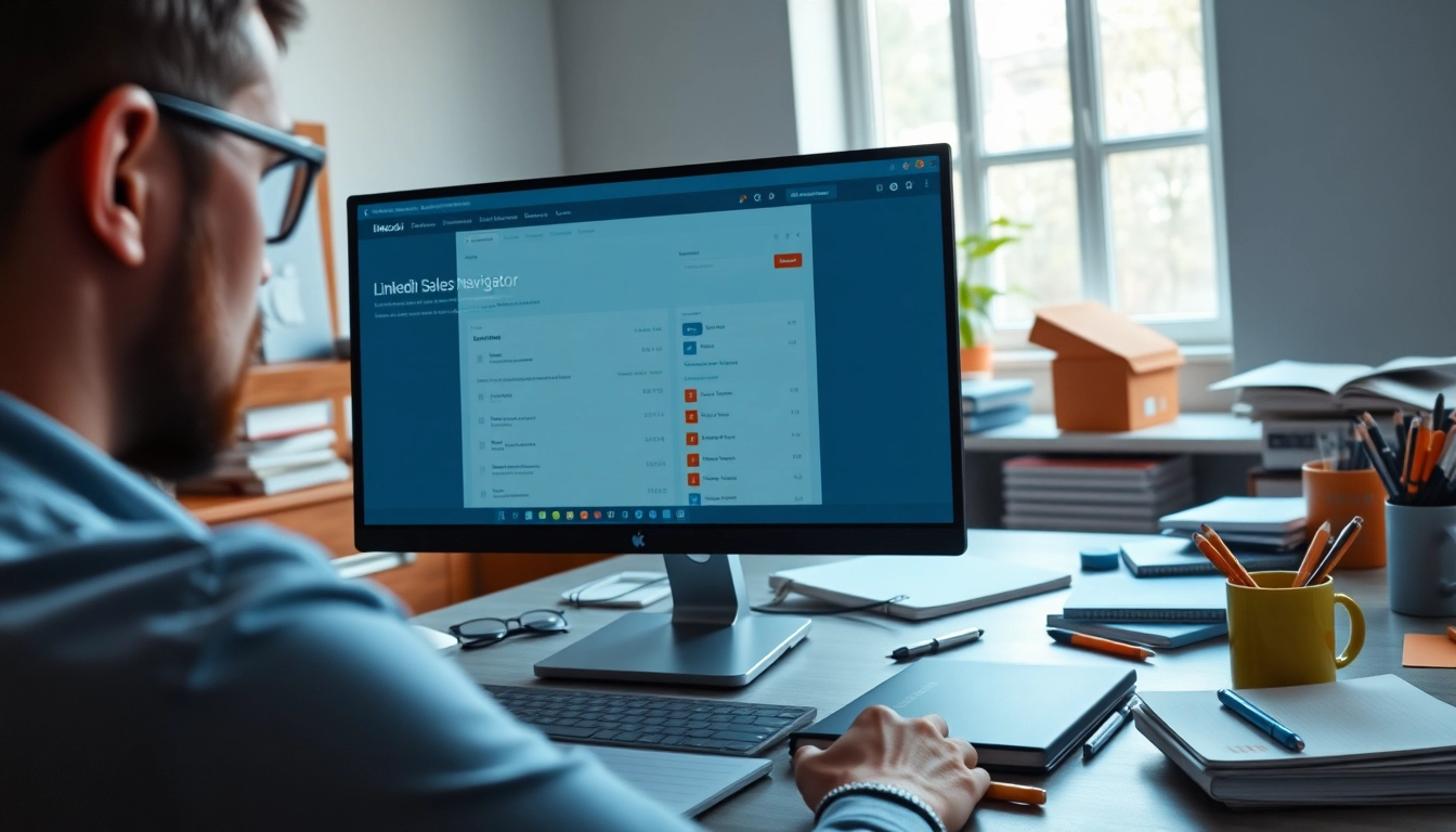 Utilizing the linkedin sales navigator scraper on a digital marketing workspace with data analysis.