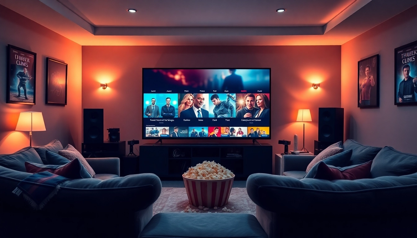 Enjoying quality time as you watch full episodes online in a cozy home theater.