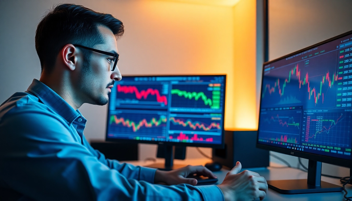 Analyzing VRTX stock price in a modern office with vibrant stock market chart displays.