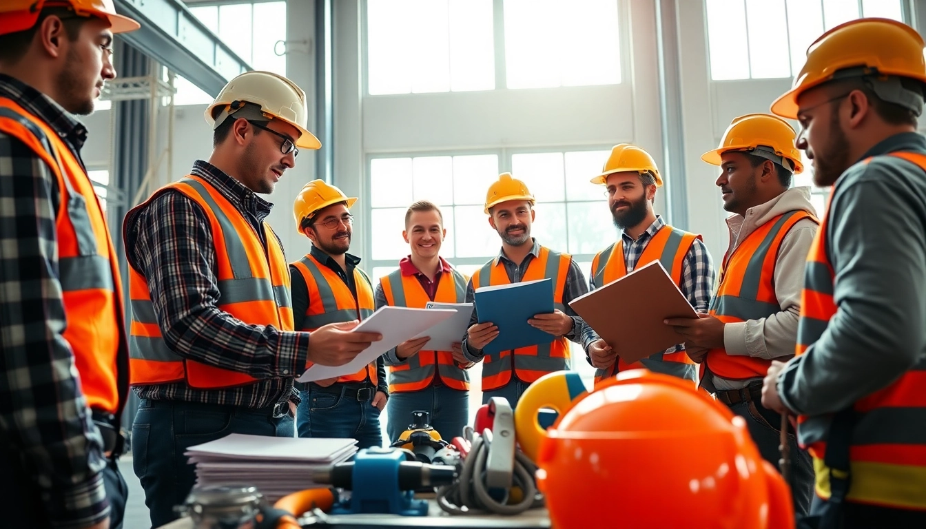 Workers participate in nccer certification training, emphasizing hands-on learning and teamwork.