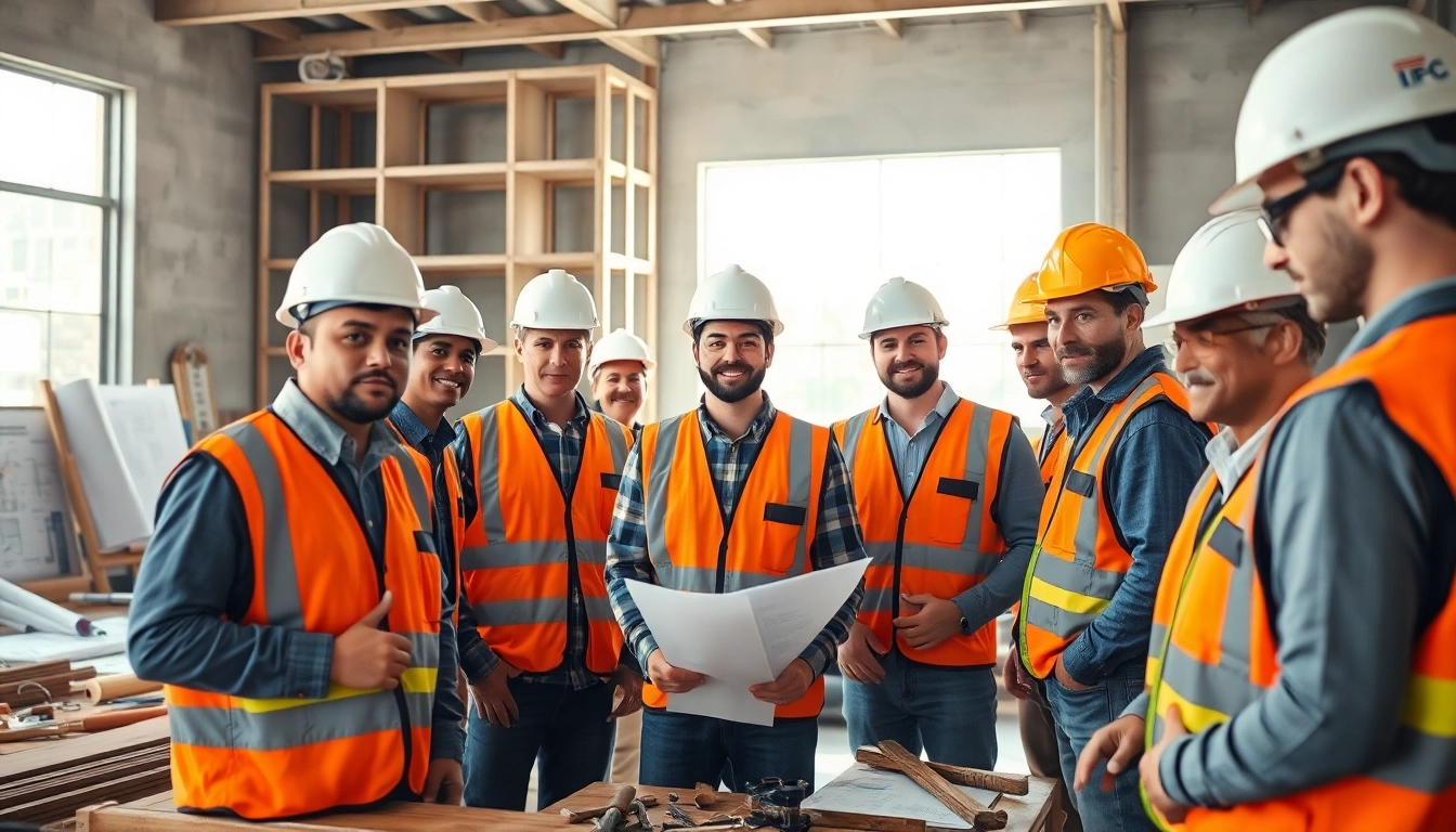 Engaging construction training session with diverse trainees learning essential skills