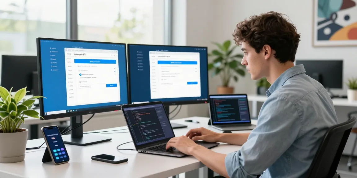Developer customizing the telegram中文 interface in a modern tech workspace.