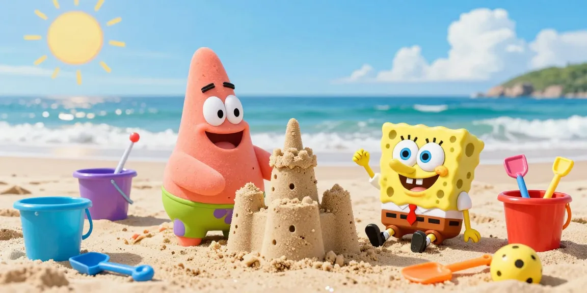 Patrick Star coloring pages featuring fun beach activities with friends.