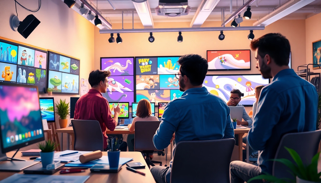 Die Animationsagentur gestaltet kreative Projekte in einem modernen Studio.
