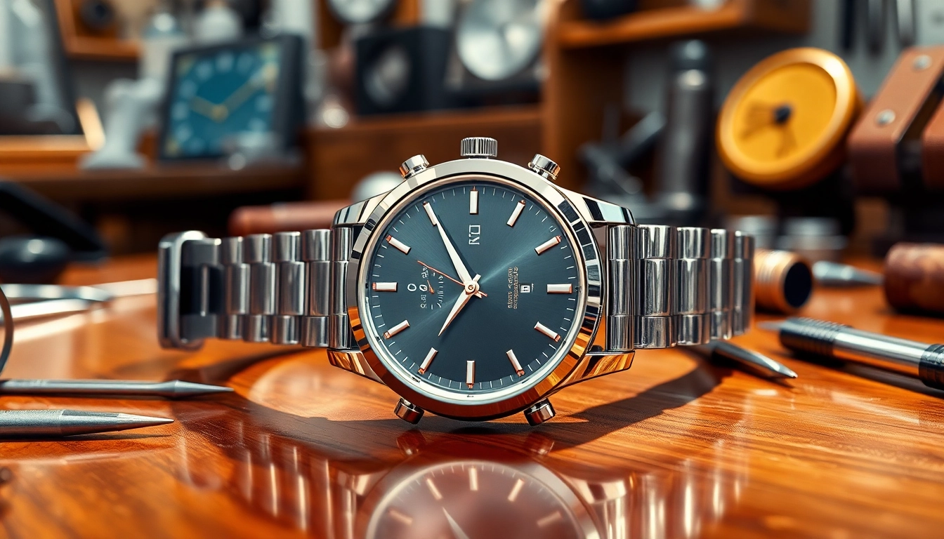 Admire the details of a replica watch featuring sleek metallic details and craftsmanship.