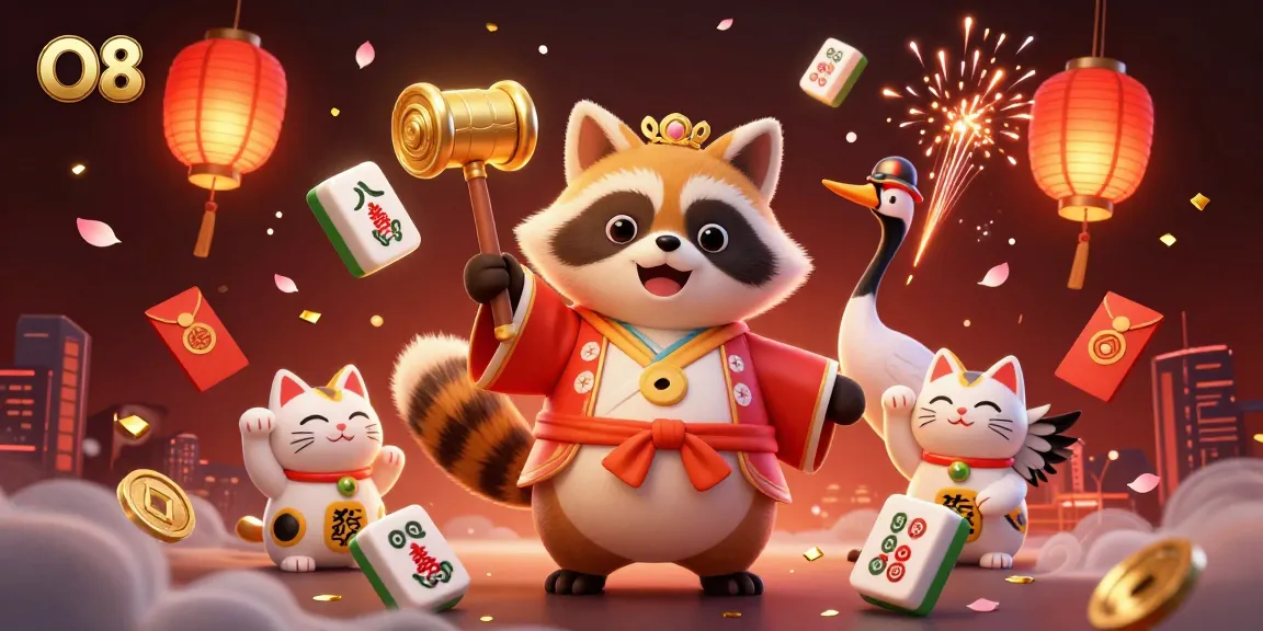 Engage with O8's thrilling casino experience featuring cheerful characters and vibrant gambling elements.