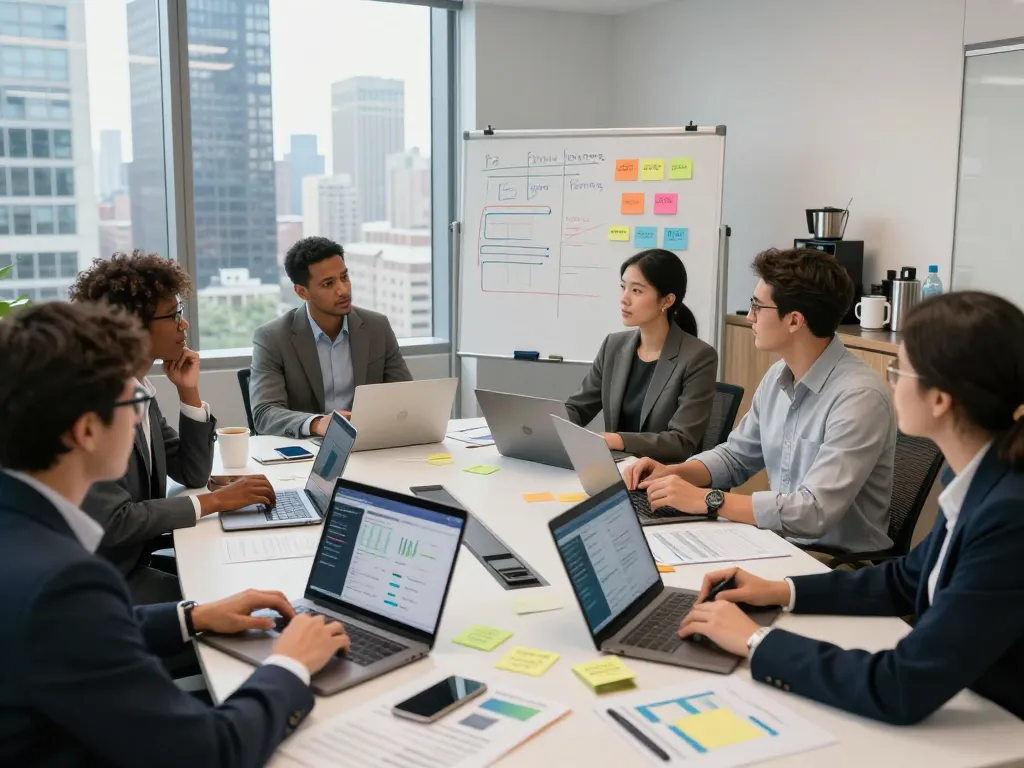 Team strategizing in a modern NYC office, highlighting the Best SEO Company NYC.