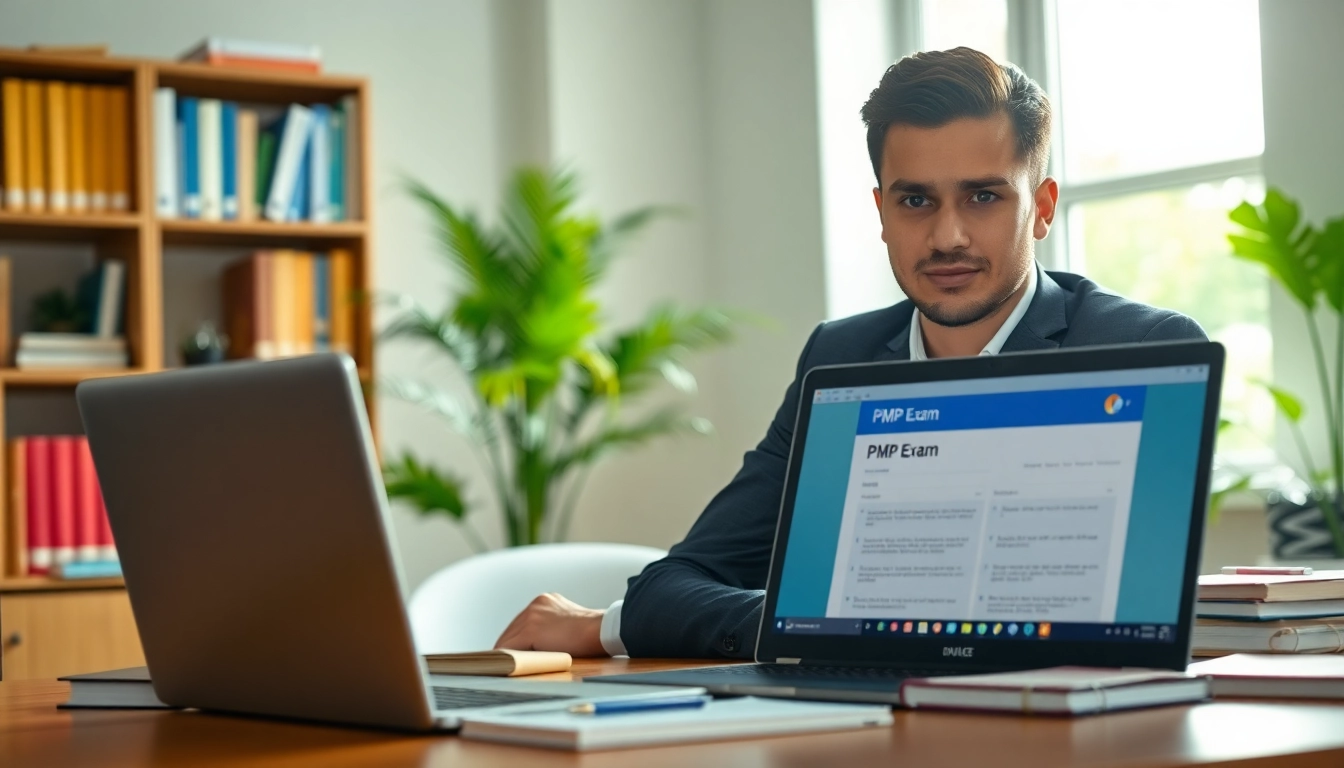 Study environment depicting someone preparing to pay someone to take my pmp exam with focused atmosphere.