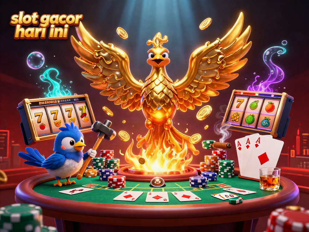 Permainan slot gacor hari ini dengan simbol keberuntungan dan kemenangan besar.