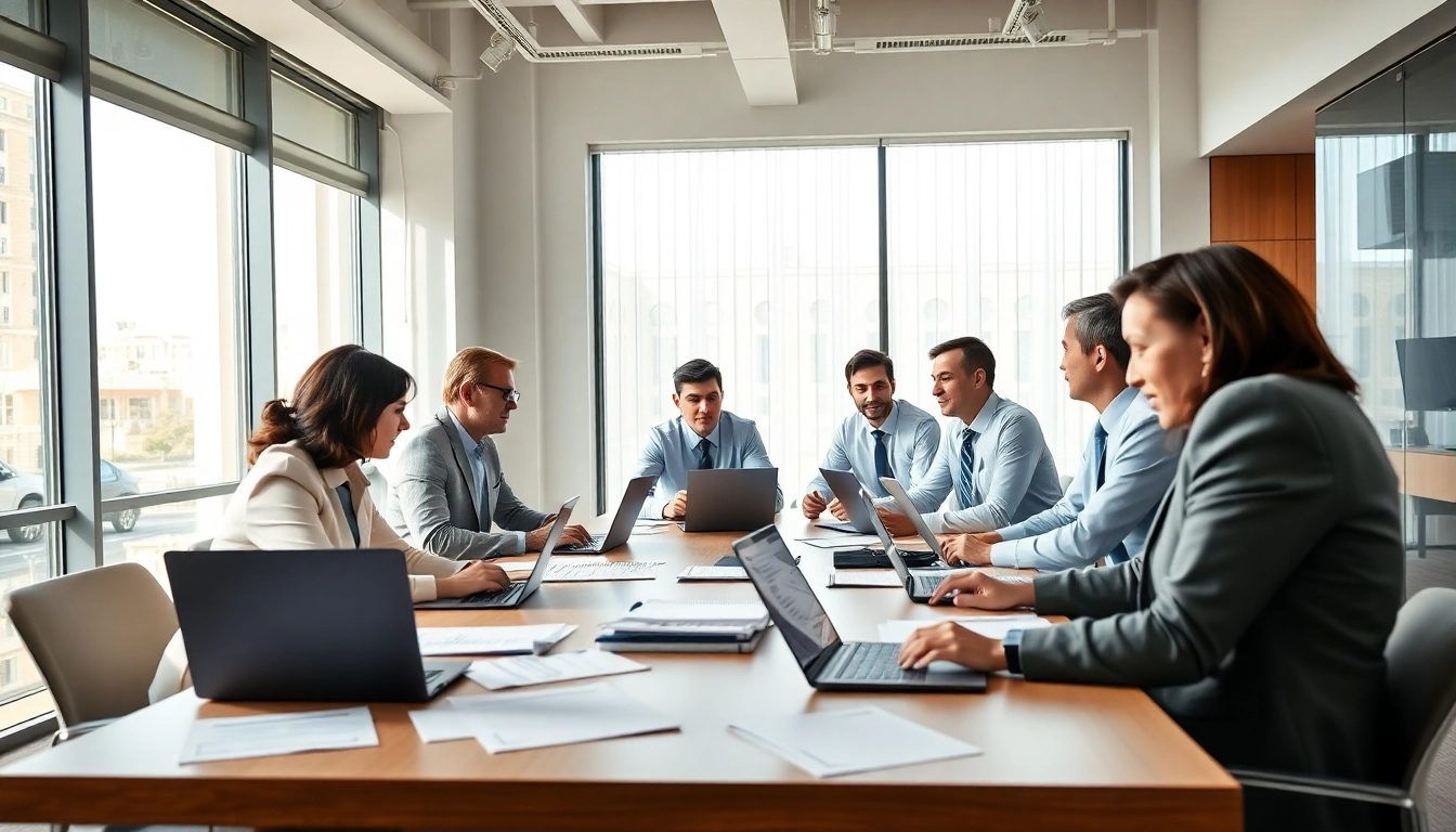 Discussing Federal and State contracts in a professional business meeting environment.