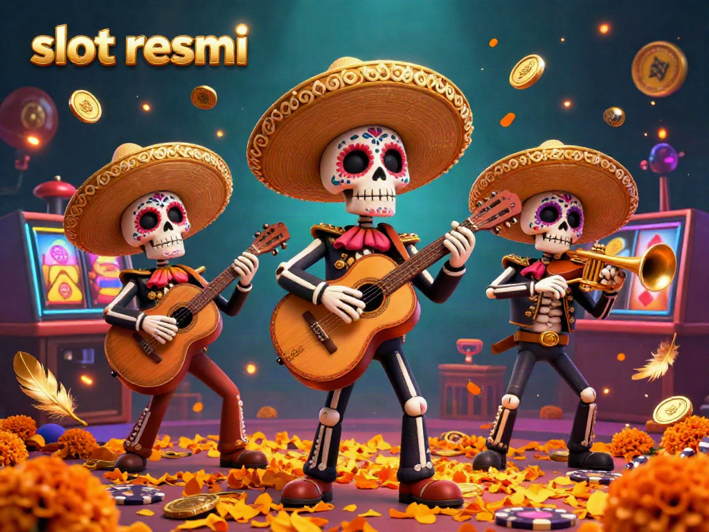 Experience vibrant entertainment at the slots with the enchanting scene of "slot resmi" illuminated by a mariachi band.