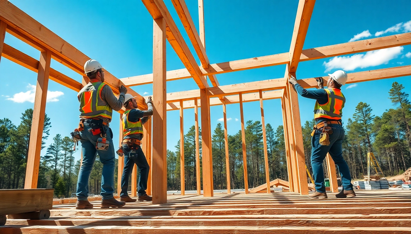 Workers engaged in Carolinas construction showcasing teamwork and safety on a vibrant site.
