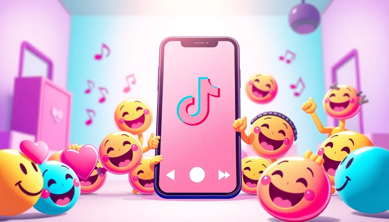 Explore vibrant tiktok emojis in a playful smartphone setting.