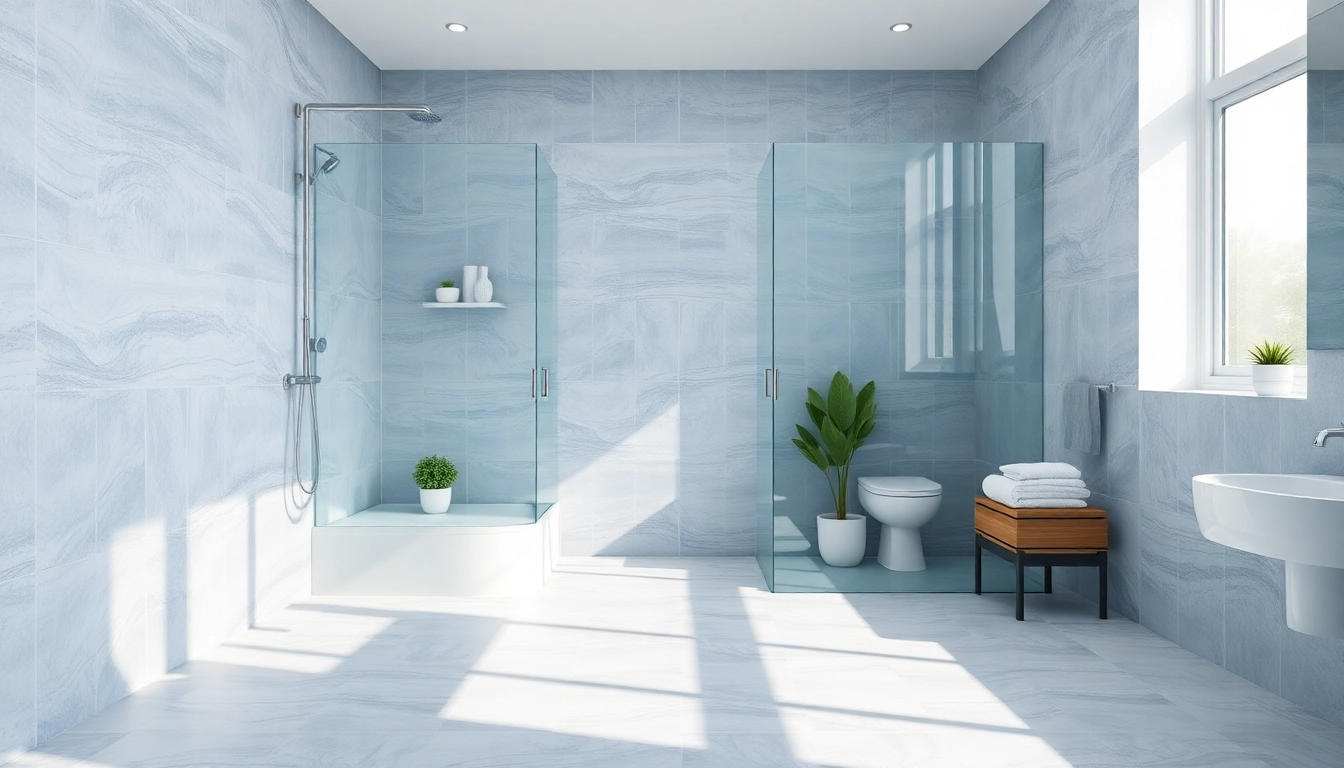 Explore a modern wet room supplier design featuring sleek fixtures and natural light.