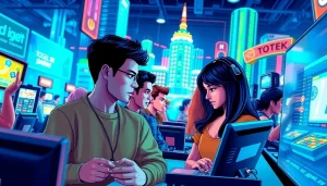 Pemain bersemangat menikmati togel online saat taruhan di perangkat digital mereka.