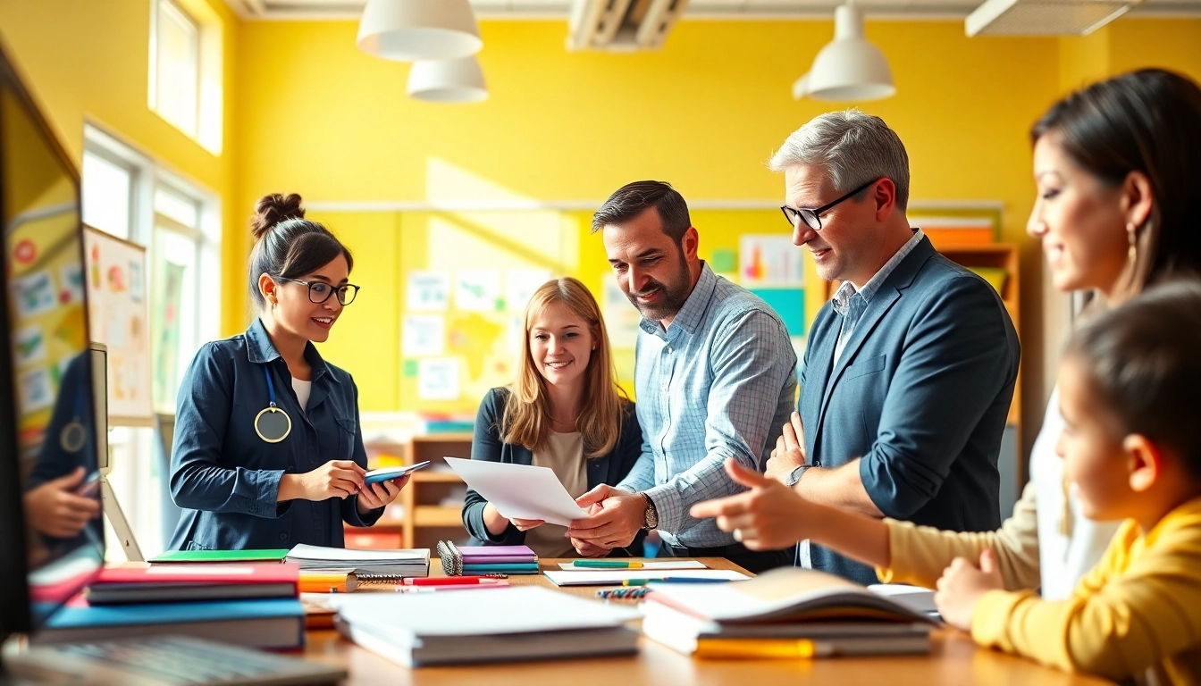 Facilitators adopting modern Education techniques in an engaging classroom environment.