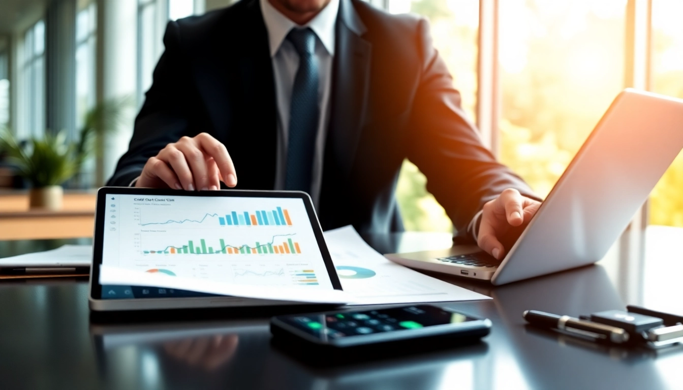 신용카드 현금화 분석하는 금융 컨설턴트의 모습