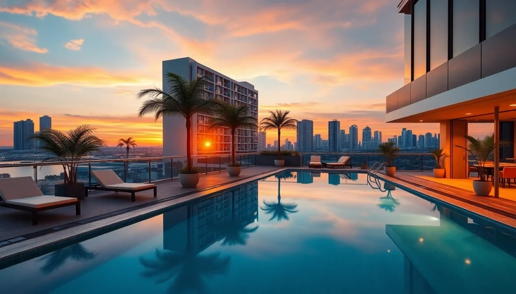 View a stylish condo for rent Pattaya with pool and city skyline, designed for modern living.
