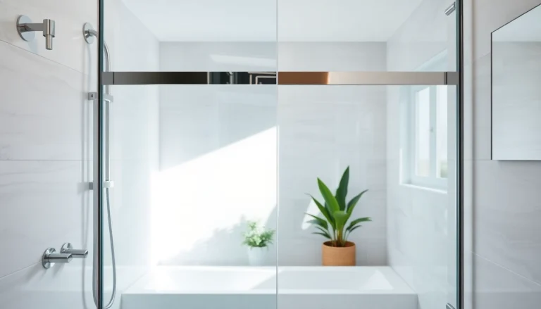 Examine paroi de douche élégante dans une salle de bain moderne, mettant en valeur son design.