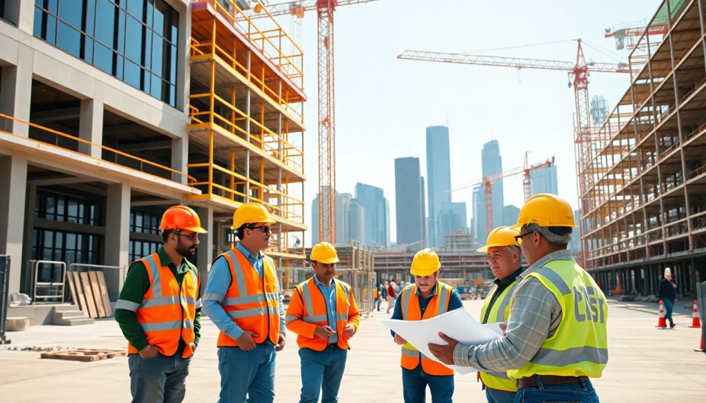 Skilled contractors collaborating on a construction project in New Jersey General Contractor setting.
