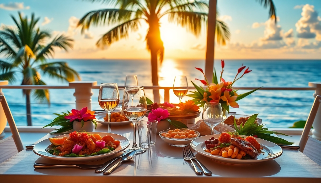 Private chef St Martin serving a gourmet dining experience with beautiful Caribbean dishes.