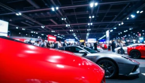 Experience the excitement of an Auto Cars Show featuring modern vehicles and enthusiastic crowds.