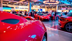 Discover the vibrant atmosphere of an auto cars show featuring various vehicles on display.