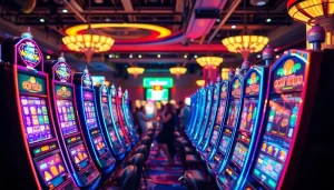 Kelola pengalaman bermain agen toto slot yang menarik dengan mesin slot cerah dan keramaian kasino.