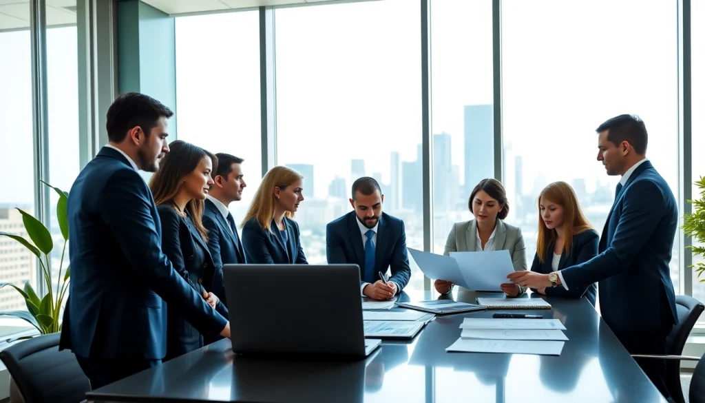 Quickplus Business Consultants collaborating effectively in a vibrant office setting.