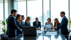 Quickplus Business Consultants collaborating effectively in a vibrant office setting.