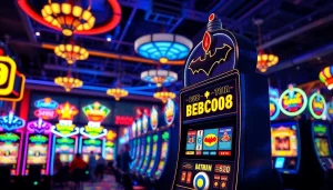 Menangkan permainan batman138 slot dengan suasana kasino yang cerah dan penuh semangat.