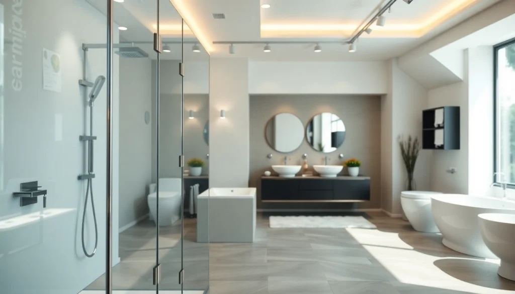 Erleben Sie sonni sanitär GmbH mit stilvollen Badprodukten und eleganten Duschwänden in einem modernen Badezimmer.