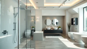 Erleben Sie sonni sanitär GmbH mit stilvollen Badprodukten und eleganten Duschwänden in einem modernen Badezimmer.