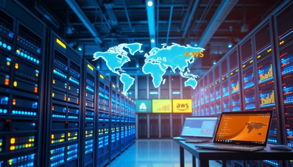 Showcasing Azure & AWS Integration with an advanced cloud infrastructure setup in a modern data center.