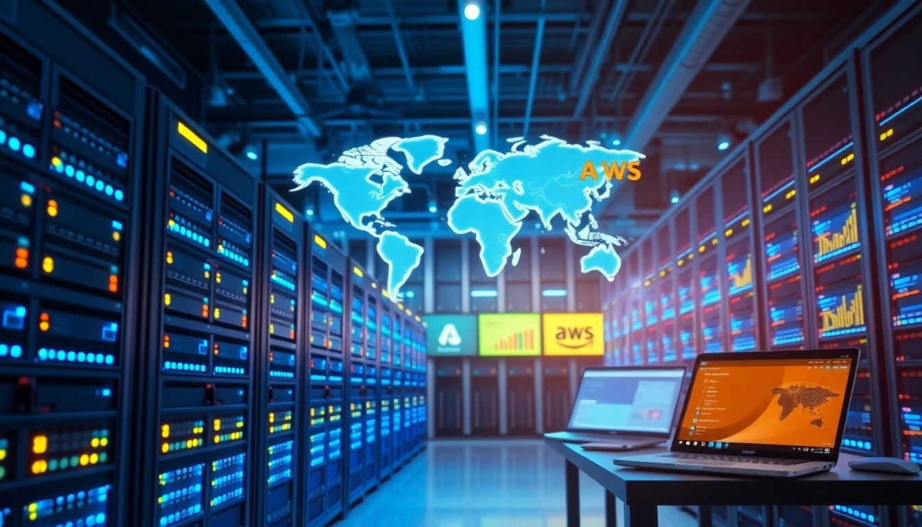 Showcasing Azure & AWS Integration with an advanced cloud infrastructure setup in a modern data center.