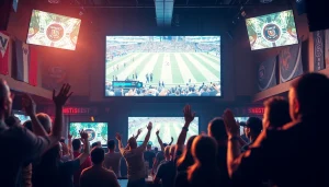 스포츠중계를 실시간으로 즐기는 팬들과 함께하는 고화질 화면