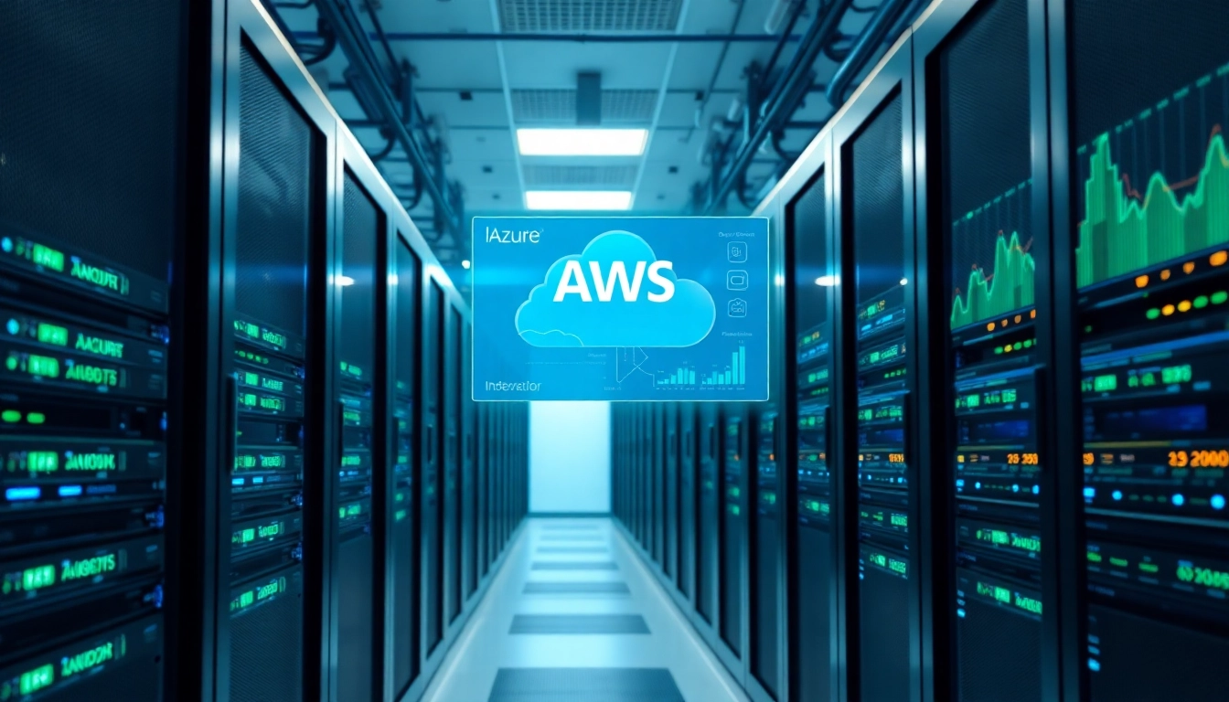 Illustration of Azure & AWS Integration showcasing cloud connectivity and network performance analytics.