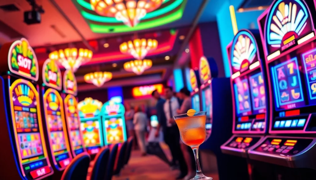 Menangkan pengalaman Unogg slot game yang seru dengan mesin slot berwarna-warni di kasino.