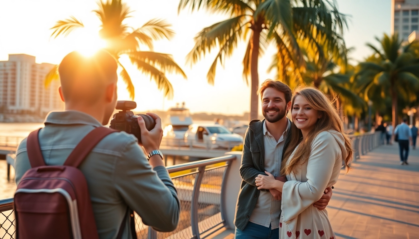 Stunning sunset at Tampa Riverwalk, showcasing ideal places to take pictures in Tampa.
