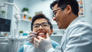 Top braces dentist in Kuala Lumpur consulting with a patient in a modern clinic setting.