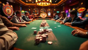 Exciting casino scene with players engaged in poker, relating to Nếu như vậy bám vào đây strategy.