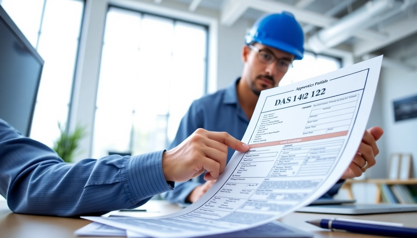 Submit DAS 142 form for apprentice dispatch in a professional office setting.