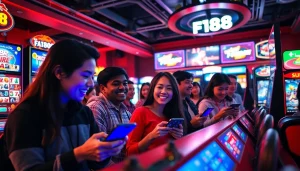 Engaging scene of players enjoying diverse games on the F168 platform, highlighting ลิงก์ F168.