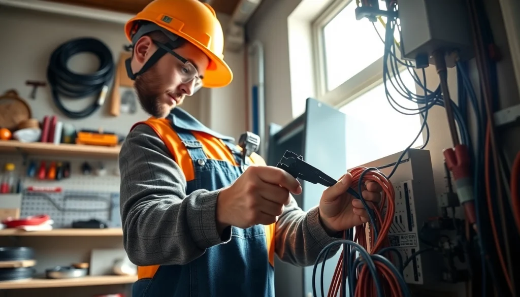 Showcasing an electrician apprenticeship hawaii apprentice at work with tools and safety gear.