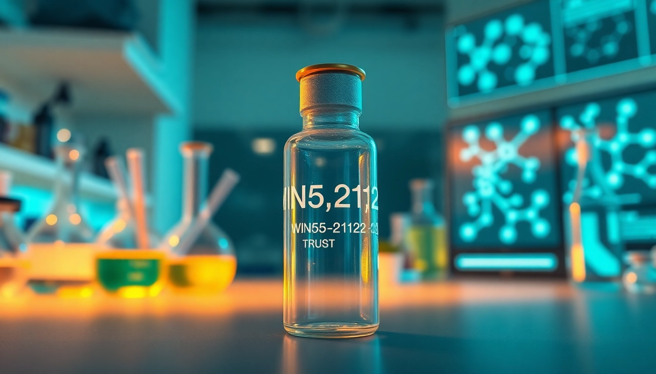 The synthetic cannabinoid WIN55,212-2 displayed in a professional lab setting, emphasizing research and innovation.