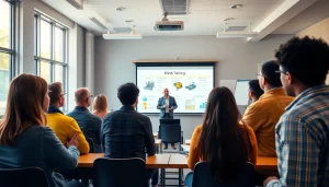 Engaged participants in OSHA training carolinas enhance safety knowledge in a bright classroom.