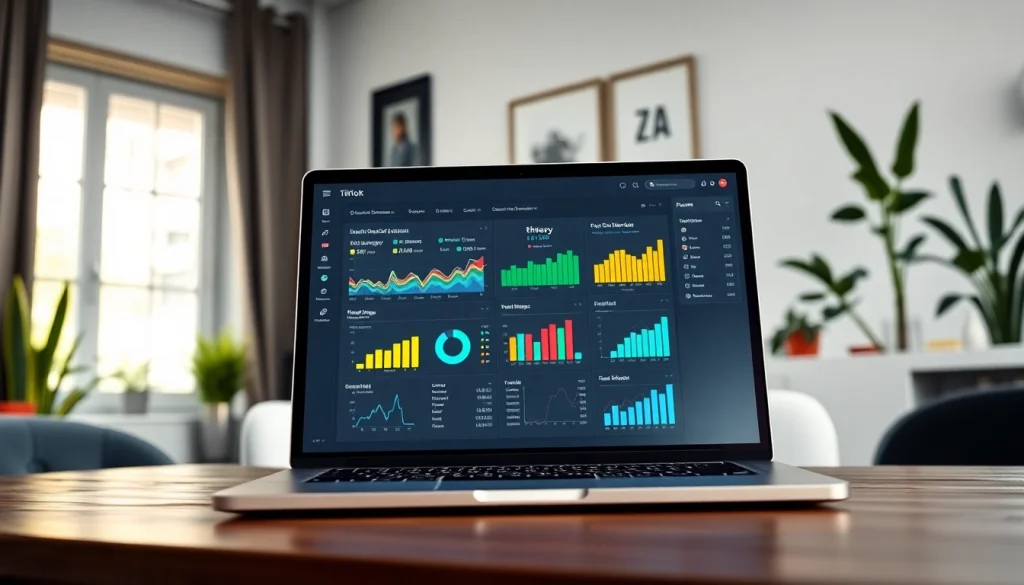 Boost your TikTok presence with this professional TikTok SMM panel interface in a modern workspace.